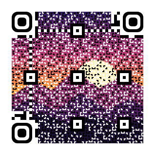 Halbton-QR: Sonnenuntergang (farbig)