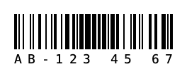 Code 128 with text mask