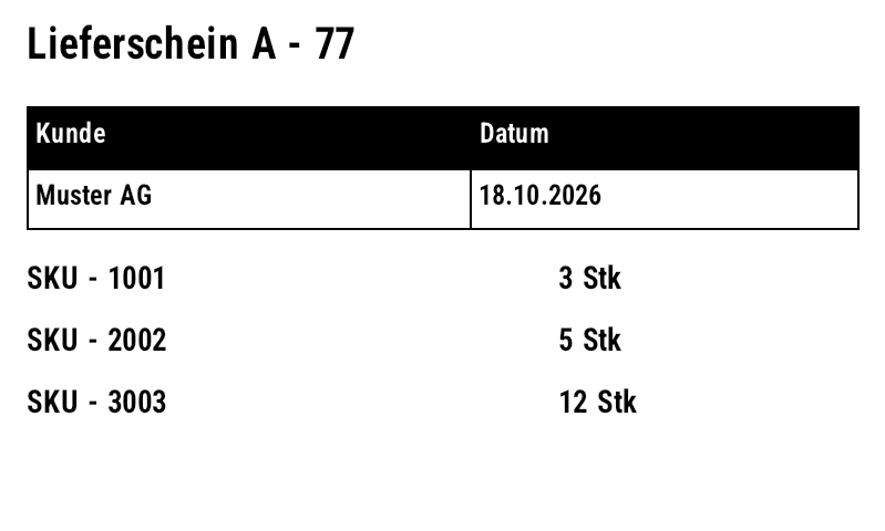 Tabelle und Repeater