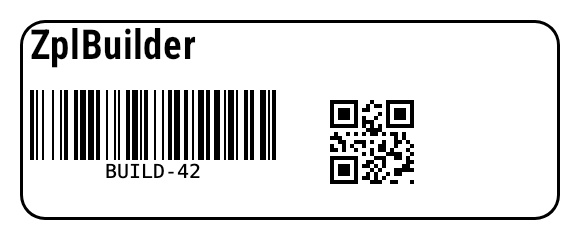 Mit ZplBuilder erzeugtes Etikett