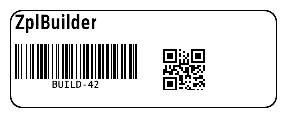 Mit ZplBuilder erzeugtes Etikett