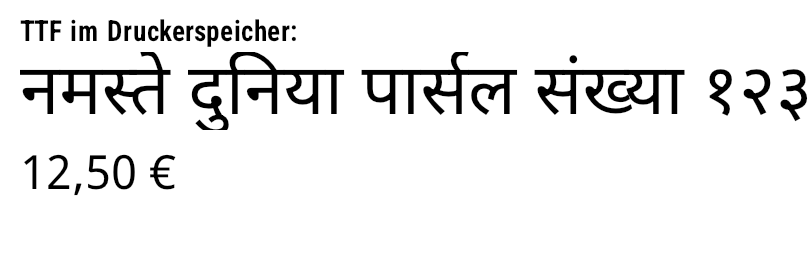 Hindi-Etikett – gerendert mit zplCore.com